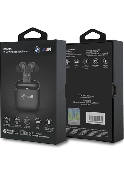 Lisanslı Anc/enc Özellikli Baskı Logolu Kulak Içi Tws Bluetooth Kulaklık V5.4 Siyah indirimleri