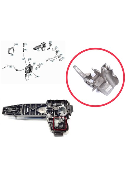 BDP1450-2 Mercedes Vito W447 V Class Metris 2014-ON Için Ön Sağ Dış Kapı Kolu Montaj Destek Braketi fiyatları