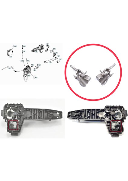 BDP1450 Mercedes Vito W447 V Class Metris 2014-ON Için Ön Sağ Sol Dış Kapı Kolu Montaj Destek Braket Seti fiyatları
