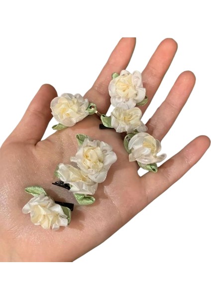 Kumaş Çiçek Köpekbalığı Klipsi Saç Tokası (Yurt Dışından)