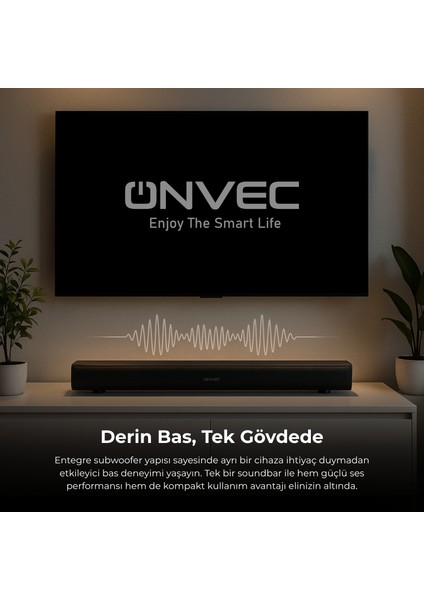 Harmony 2.1 Kanal Soundbar Bluetooth 5.3 HDMI Arc USB Optik Girişli Kablolu Subwoofer Ev Sinema Hoparlör Sistemi