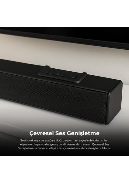 Harmony 2.1 Kanal Soundbar Bluetooth 5.3 HDMI Arc USB Optik Girişli Kablolu Subwoofer Ev Sinema Hoparlör Sistemi