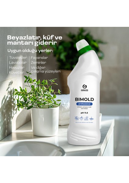 BIMOLD Küf Temizleyici Beyazlatıcı Profesyonel Jel 750 ml