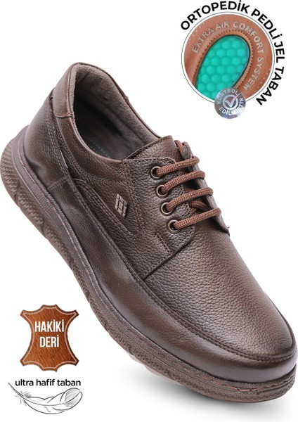 Ortopedik Topuk Masajlı Ultra Rahat Hakiki Deri Erkek Ayakkabı Mulue 600