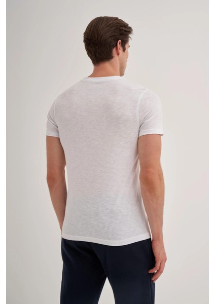 4602 Erkek Orta Bisiklet Yaka Flamlı T-Shirt modelleri