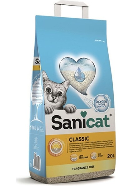 Classic Oksijen Kontrollü Ultra Emici Kedi Kumu 20 Lt