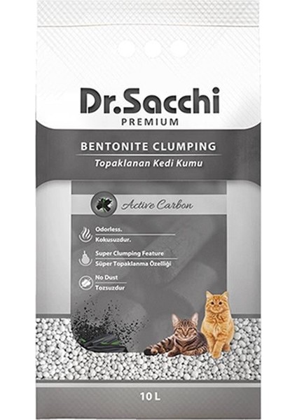 Dr.sacchi Aktif Karbonlu Bentonit Kedi Kumu 10 Lt