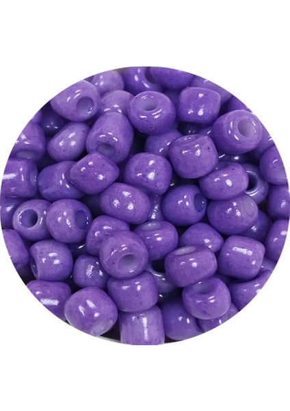 Dökme Cam Kum Boncuk Büyük Boy (6/0) 4 mm - 60 Gram - Mor - BNC116