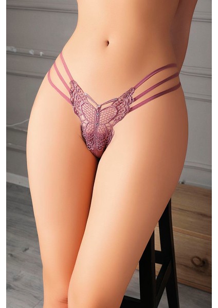 Vizon Kelebek Desen Tanga String