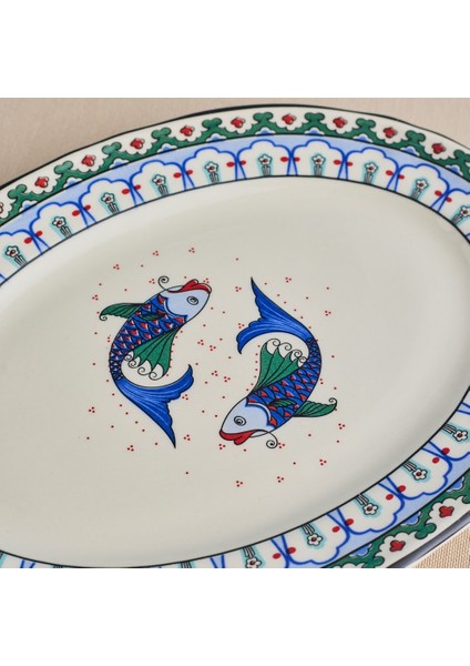 Iznik Balık Kayık Tabak 25 cm