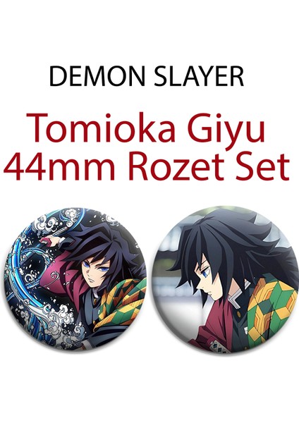 Demon Slayer Giyu Tomioka 44MM 2 Adet Rozet Set - Kimetsu No Yaiba