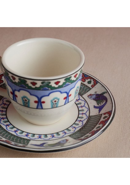 Iznik Çini Kahve Fincanı ve Tabağı 90 ml