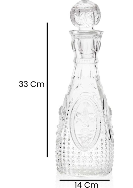 Fleur De Lis Kapaklı Karaf - 14X33 cm