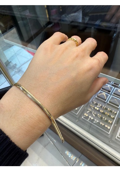 Balık Sırtı Altın Bileklik