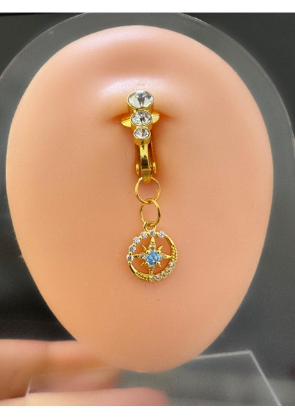 Deliksiz ( Delik Gerektirmeyen) Klipsli Sıkıştırmalı Göbek Piercingi