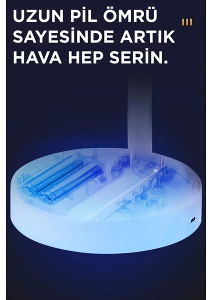 Blic BFN11 Siyah Şarjlı Katlanılabilir Mini Fan Masa Üstü Vantilatörü Soğutucu Sessiz El Fanı