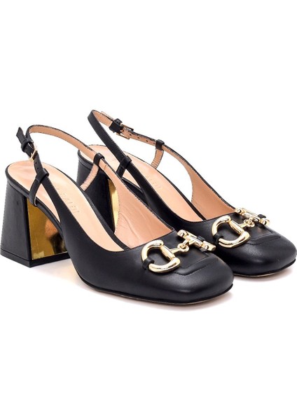 RAUL SİYAH HAKİKİ DERİ Kadın KALIN TOPUK indirimleri