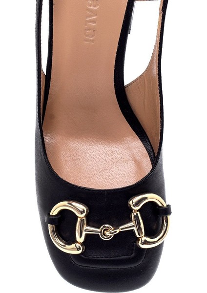 RAUL SİYAH HAKİKİ DERİ Kadın KALIN TOPUK