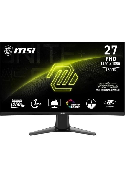 Yenilenmiş Msı 27" Mag 27C6X 1920X1080 (Fhd) 16:9 Curve 1500R Va 250HZ(OC) 1ms Adaptıve-Sync Gamıng Monıtor