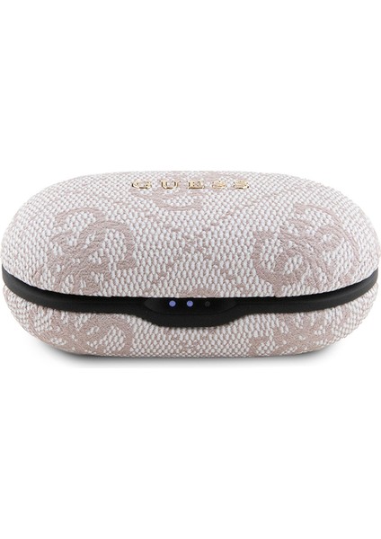 Lisanslı Klasik Metal Yazı Logolu Tws Kulak Içi Bluetooth Kulaklık Pembe