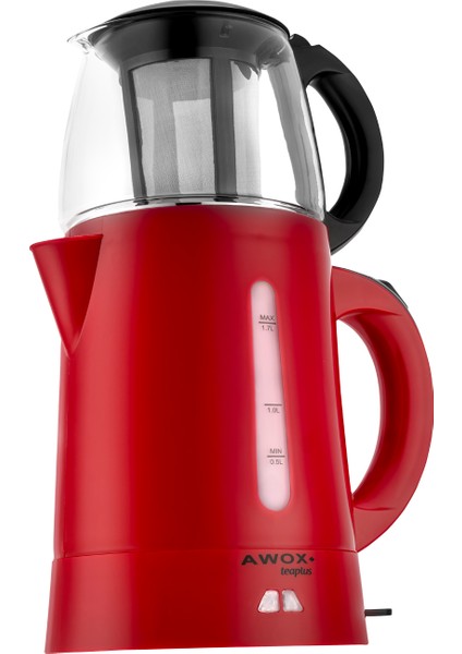 Teaplus Cam Demlikli Elektrikli Çay Makinesi Kırmızı