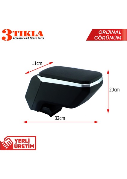 Opel Corsa D 2009 Premium Hq Lüks Delmesiz Çelik Ayaklı Gri-Siyah Kolçak