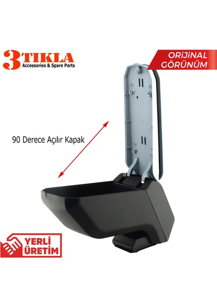 Opel Corsa D 2009 Premium Hq Lüks Delmesiz Çelik Ayaklı Gri-Siyah Kolçak