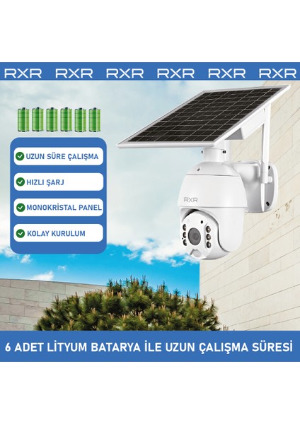 C16 4G Solar Full HD Sim Kartlı interneti içinde Sesli Alarmlı Metal Kasa Suya Dayanıklı