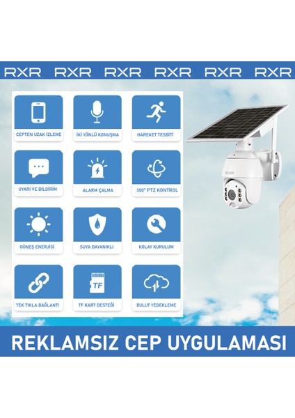 C16 4G Solar Full HD Sim Kartlı interneti içinde Sesli Alarmlı Metal Kasa Suya Dayanıklı