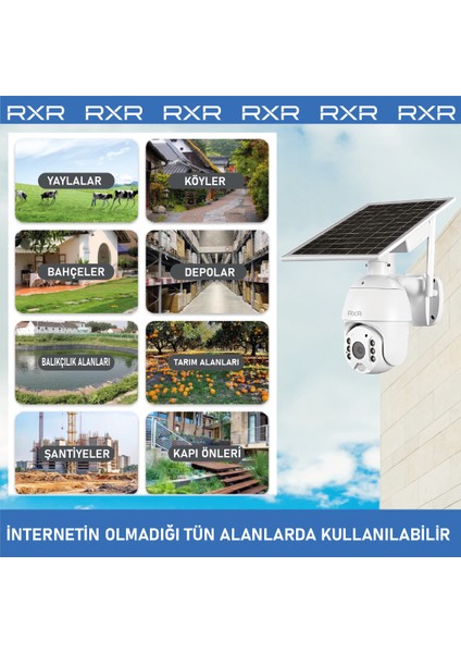 C16 4G Solar Full HD Sim Kartlı interneti içinde Sesli Alarmlı Metal Kasa Suya Dayanıklı