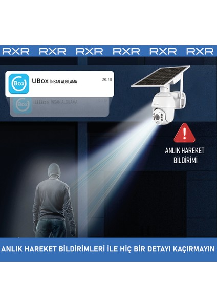 C16 4G Solar Full HD Sim Kartlı interneti içinde Sesli Alarmlı Metal Kasa Suya Dayanıklı