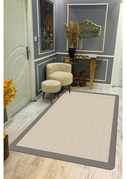 Kaymaz Taban Yıkanabilir Dijital Baskı Dekoratif Modern Desenli Dot Taban Halı Zen Serisi ZEN09