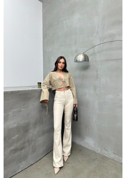 7578 Flare Kadın Büyük Beden Jean Pantolon modelleri