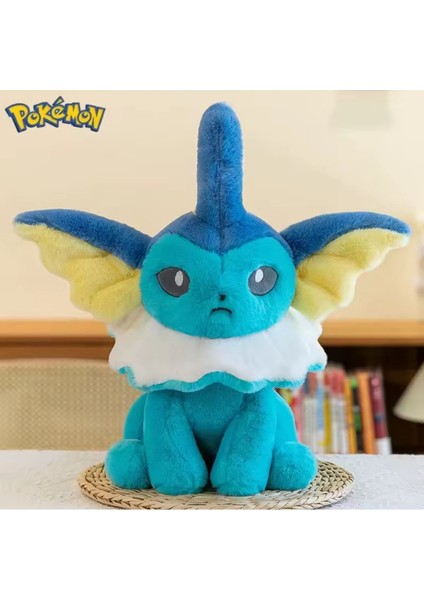 Eevee Evrimi Vaporeon Peluş Oyuncak Büyük 45CM Pokemon Peluş Oyuncak Tüylü Köpek Kedi Peluş