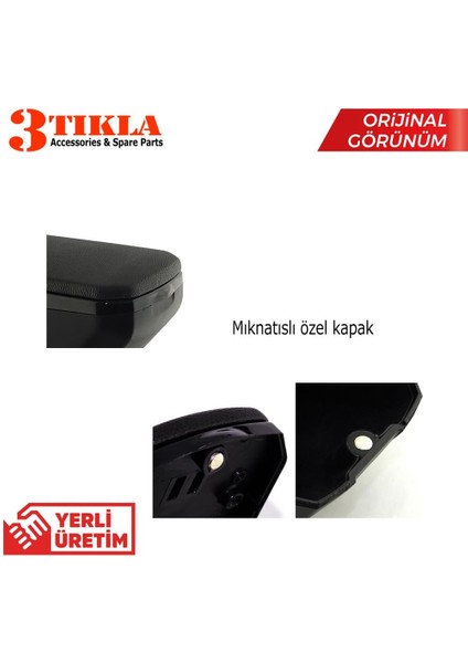 Fiat Albea 2002 Premium Hq Lüks Delmesiz Çelik Ayaklı Gri-Siyah Kolçak