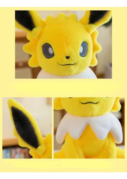 Jolteon Peluş Oyuncak Büyük 45CM Pokemon Peluş Oyuncak Tüylü Köpek Kedi Peluş