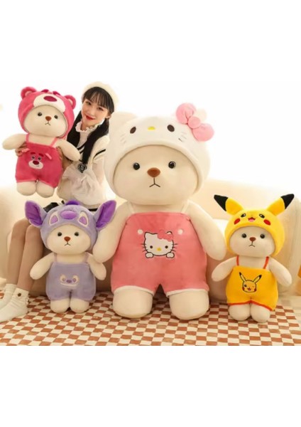 Huugle Ayıcık Peluş Oyuncak Giydirilebilir Kostümlü Ayıcık Pikachu Sanrio Stitch Hellokitty Ayı
