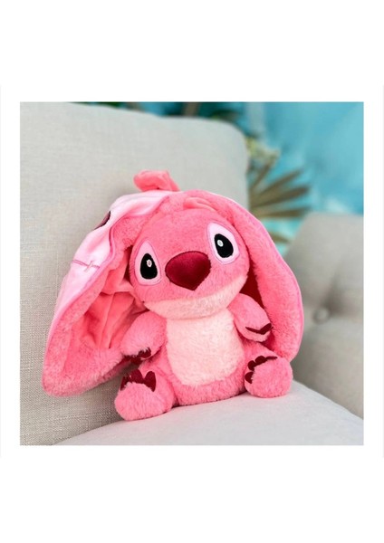 Stitch Lilo Angel Peluş Oyuncak Fermuarlı 30CM Stitch Peluş