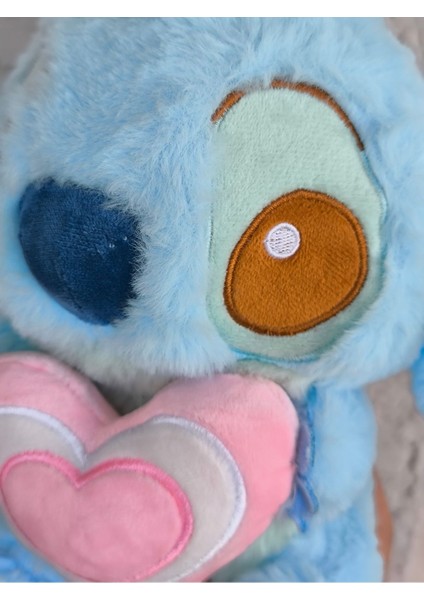 Stitch Peluş Oyuncak Kalp Elinde 225CM Yumoş Tüylü Uyku Arkadaşı Hediyelik Peluş Stich