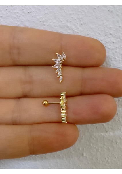 1 Adet Zirkon Taşlı Kıkırdak Helix Uyumlu Piercing
