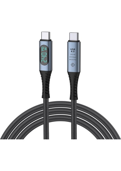 ZR850 LED 240W USB 4.0 40GBPS 8k Thunderbolt Görüntü Aktarım ve Hızlı Şarj Kablosu 1 Metre