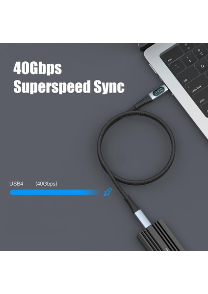 ZR850 LED 240W USB 4.0 40GBPS 8k Thunderbolt Görüntü Aktarım ve Hızlı Şarj Kablosu 1 Metre