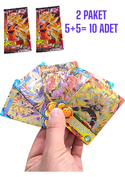 Dragonball Anime Kart Dragon Ball Kartlar 2 Paket 10 Adet Sert Parlak Özel Seri Oyun Kartları