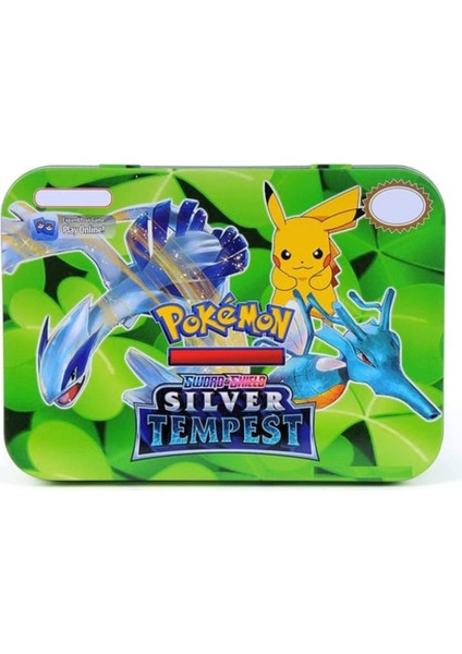 Pokemon Kart 55 Adet Silver Tempest ve Crown Zenith Metal Kutulu Pokekart 55 Adet