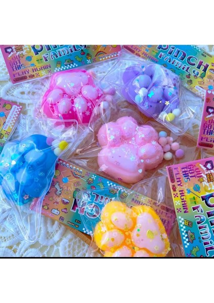 Kedi Patisi Taba Sukuşi Squishy Stress Oyuncağı Yumuşacık Jel Oyuncak Skuşi