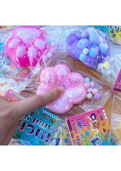 Kedi Patisi Taba Sukuşi Squishy Stress Oyuncağı Yumuşacık Jel Oyuncak Skuşi