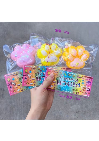 Kedi Patisi Taba Sukuşi Squishy Stress Oyuncağı Yumuşacık Jel Oyuncak Skuşi