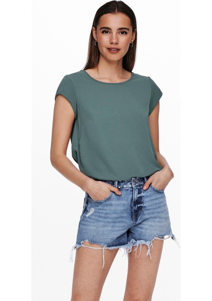 15142784 Onlvıc S/s Solıd Top Noos Wvn Kadın T-Shirt
