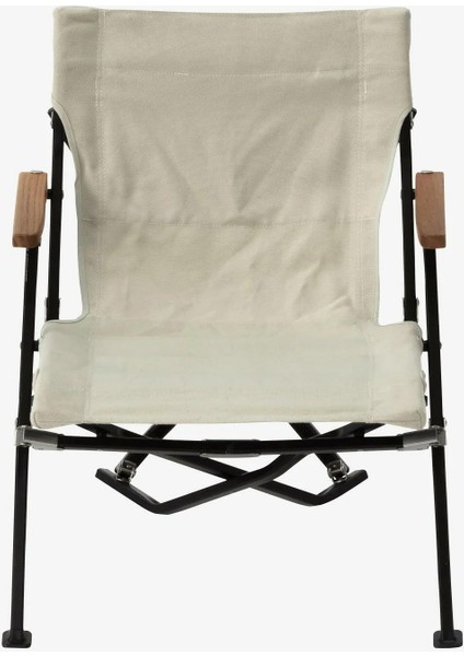 Luxury Low Beach Chair, Katlanabilir Kamp Sandalyesi, Ahşap Kollu, Düşük Sırtlı