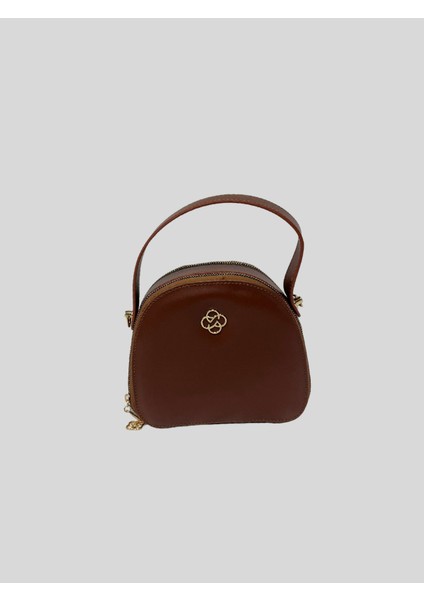 Çift Fermuarlı Oval Çanta